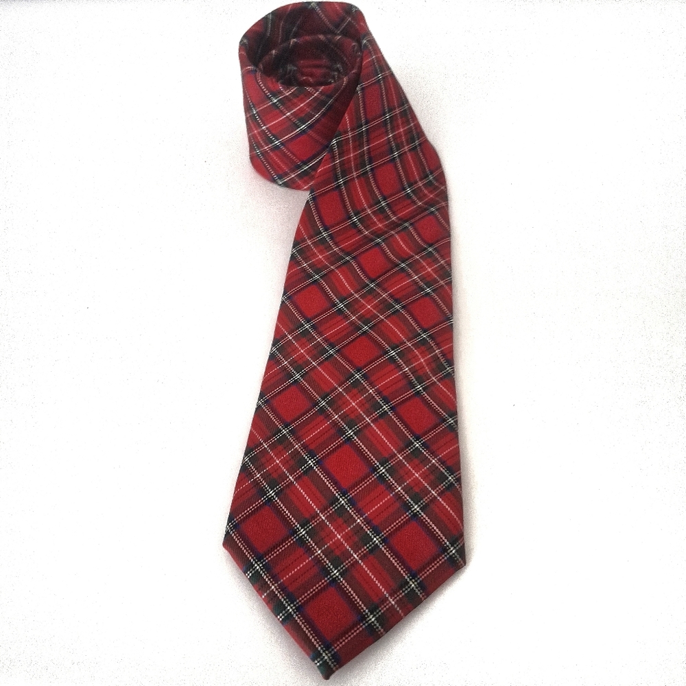 Club Room Mens Plaid Self-tied Necktie, Red
